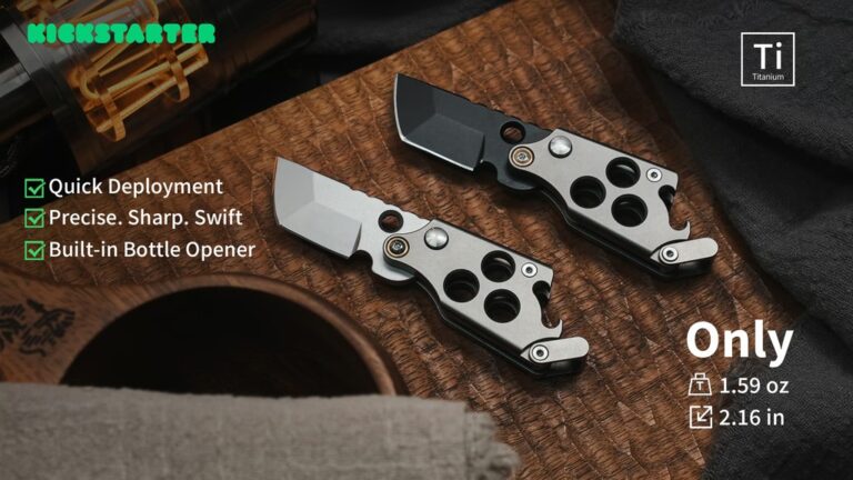 S-Vik Titanium Pocket Knife with Built-in Bottle Opener