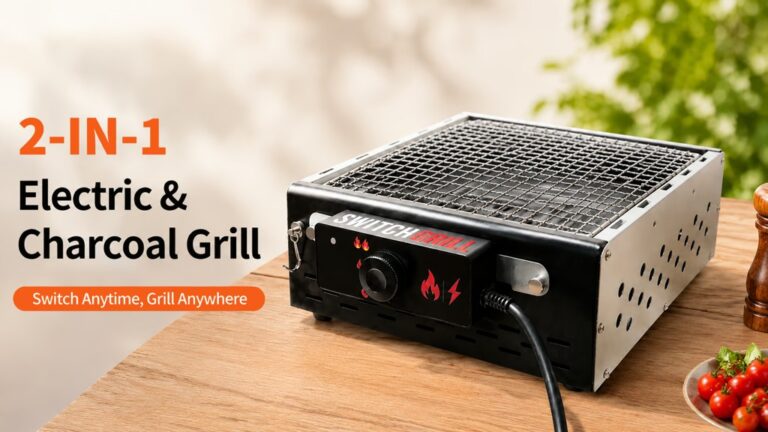 SwitchGrill： 2-in-1: Electric+Charcoal – Never Stop BBQ